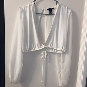 Cropped open front and back top